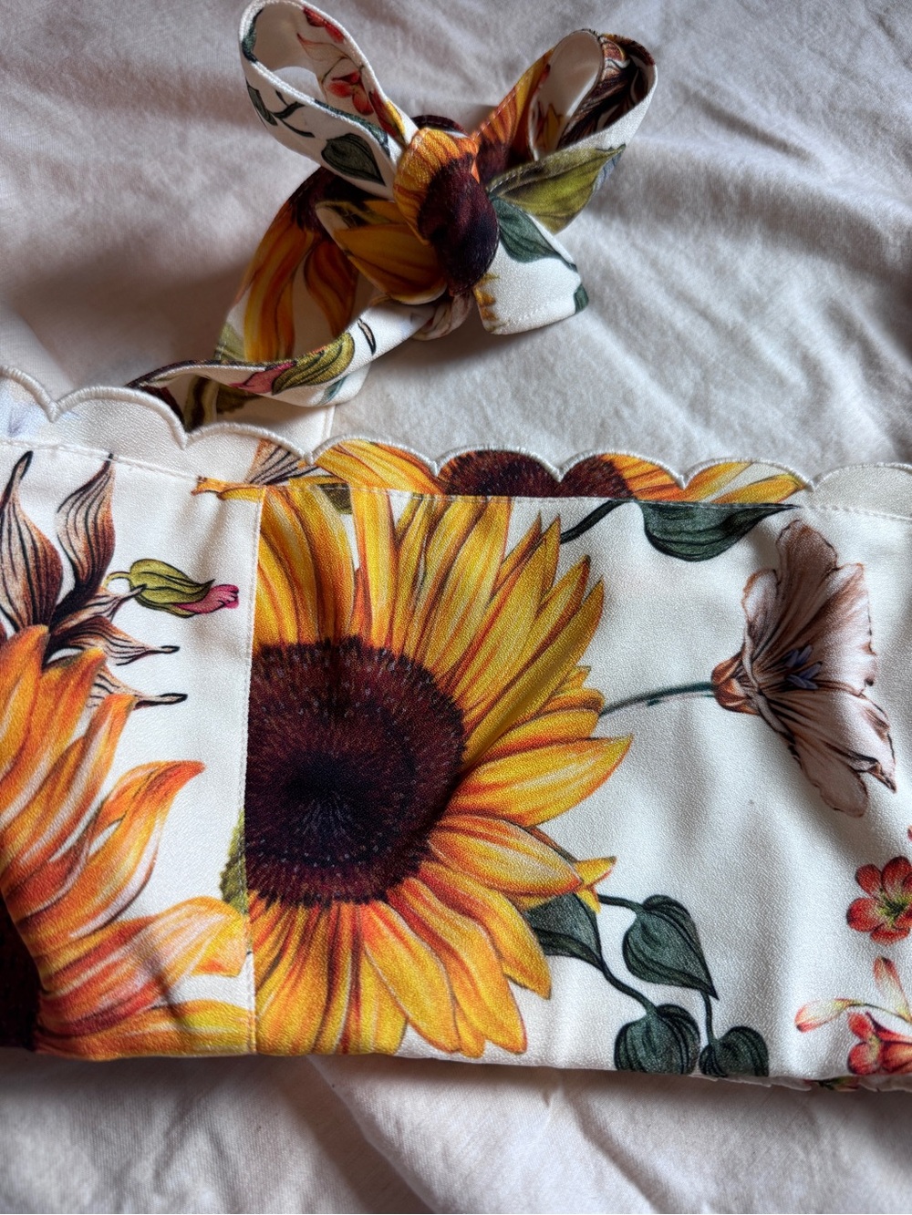 Agua Bendita Yellow Floral Smocked Top